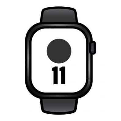 Apple Watch Series 11/ GPS/ Cellular/ 46mm/ Caja de Aluminio Negra/ Correa Deportiva Negra M