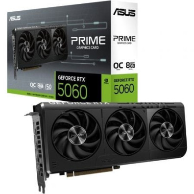 VGA ASUS GEFORCE PRIME RTX 5060 OC 8GB GDDR7 3xDP 1xHDMI CUDA 3840 128BIT TRIPLE FAN - 8GB GDDR7