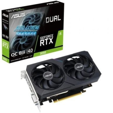 VGA ASUS DUAL RTX 3050 8G GDDR6 V2 OC Edition DP HDMI DVI CUDA 2560 RELOJ 1852MHz - 8GB GDDR6