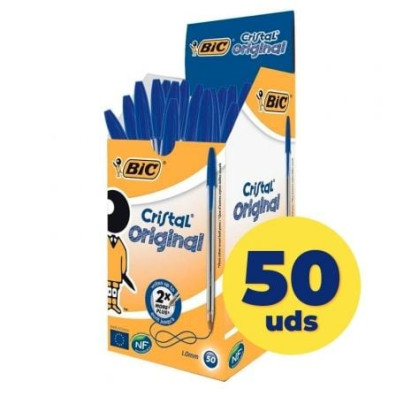 Caja de Bolígrafos Bic Cristal Original de Tinta de Aceite - 50 unidades