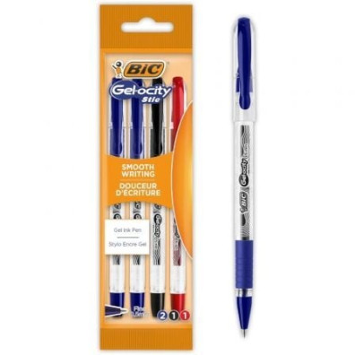 Bolígrafos de Tinta de Gel Retráctil Bic Gelocity Stic 992599/ 4 unidades