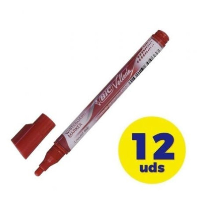 Caja de Rotuladores Bic Velleda 902089 para Pizarra - Punta Redonda - 1.5mm - 12 unidades