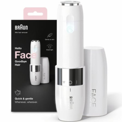 Braun Mini Depiladora Facial para Mujer FS1000 Blanco - con Batería
