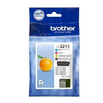 Cartucho de Tinta Brother LC-3211VAL Original Multipack - Cian/Magenta/Amarillo