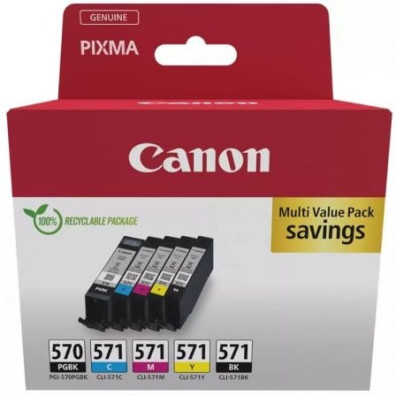 Cartucho de Tinta Original Canon PGI-570 + CLI-571 Multipack - Cian/Magenta/Amarillo