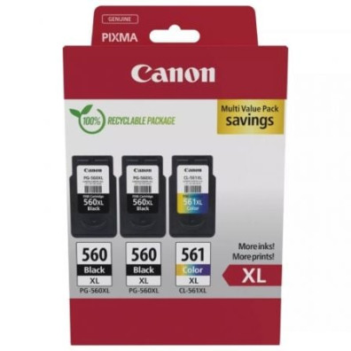 Cartucho de Tinta Canon PG-560XL + CL-561XL Multipack Negro Alta Capacidad