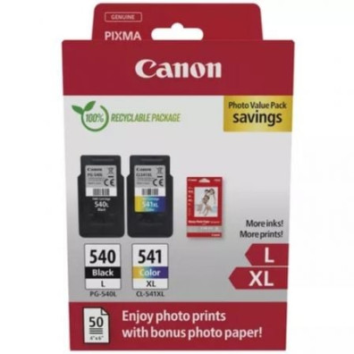 Cartucho de Tinta Canon PG-540L + CL-541 XL Multipack Alta Capacidad en Negro
