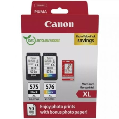 Cartucho de Tinta Canon PG-575XL y CL576XL Negros - Multipack Alta Capacidad