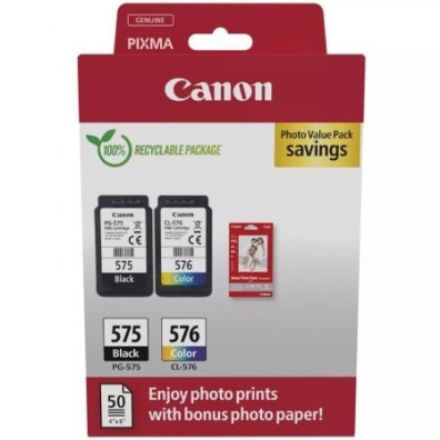 Cartucho de Tinta Original Canon PG-575 + CL-576 Negro Multipack
