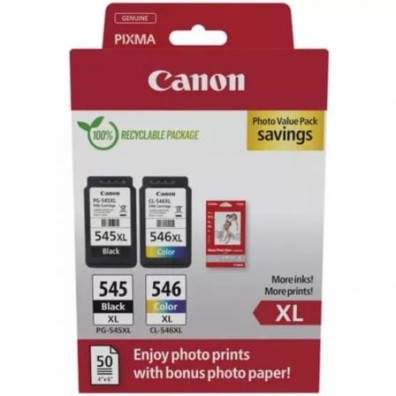 Cartucho de Tinta Canon PG-545XL + CL546XL Multipack Original Negro Alta Capacidad
