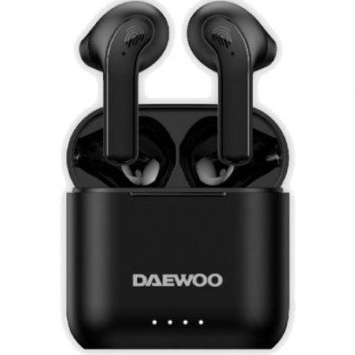 Auriculares Bluetooth Daewoo DW2020 con estuche de carga y autonomía de 5 horas - Negros