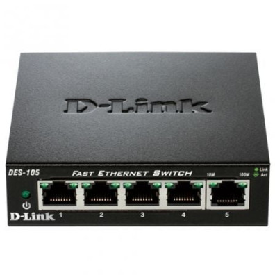 Switch D-Link DES-105 5 Puertos RJ-45 10 - Conectividad Doméstica y Empresarial