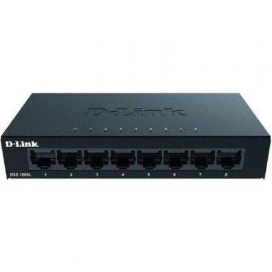 D-LINK SWITCH 8 PUERTOS 10/100/1Gbit METALICO - 1000