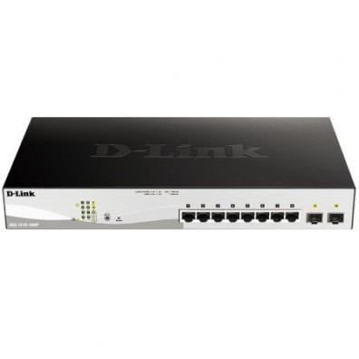 D-LINK SWITCH 10 PUERTOS 10/100/1Gbit w/2 Combo 1000BaseT/SFP PoE+ - SFP