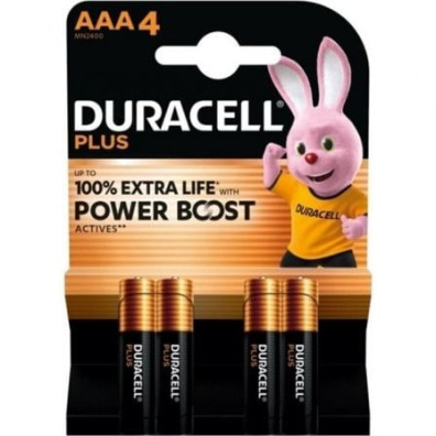 Pack de 4 Pilas AAA Duracell Plus Power Boost 1.5V