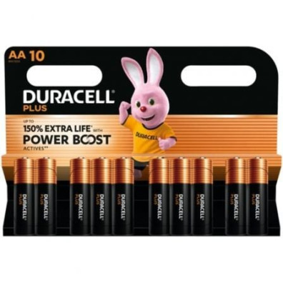 Pilas AA Duracell Plus Power Boost - Pack de 10 unidades 1.5V