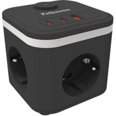 Regleta con Interruptor Fellowes/ 3 Tomas de corriente/ 1 USB - 2 USB Tipo-C/ Cable 2m