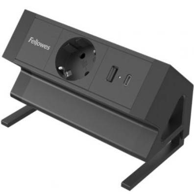 Regleta Sobremesa Fellowes 100137172 con 1 Tomas de corriente/ 1 USB Tipo-C y Cable 2m