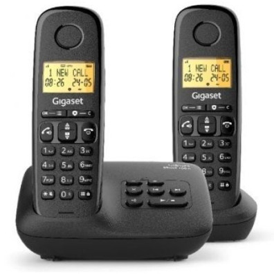 Teléfono Inalámbrico Gigaset Basic 100/ Pack DUO - Negro