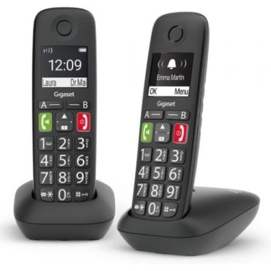 Teléfono Inalámbrico Gigaset E290/ Pack DUO - Negro