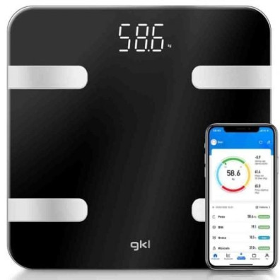 Báscula de Baño GKL Fitblue 300 Black - Monitorea Peso con Precisión en Casa