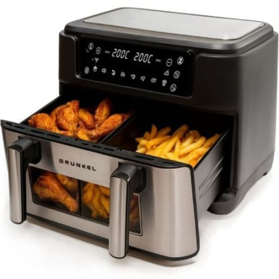 Freidora por Aire Airfryer Grunkel Dualflexifryer 2800W - Sin Aceite - Capacidad 10L