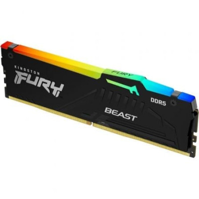 Memoria RAM Kingston FURY Beast RGB 16GB/ DDR5/ 6000MHz/ 1.4V/ CL30 - DIMM