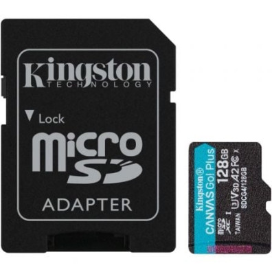 Tarjeta de Memoria Kingston CANVAS Go! Plus 128GB microSD XC con Adaptador Clase 10
