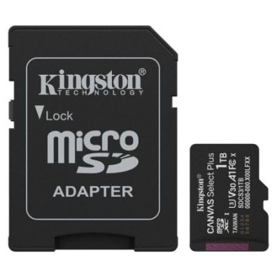 Tarjeta de Memoria Kingston CANVAS Select Plus 1TB microSD XC con Adaptador - Clase 10