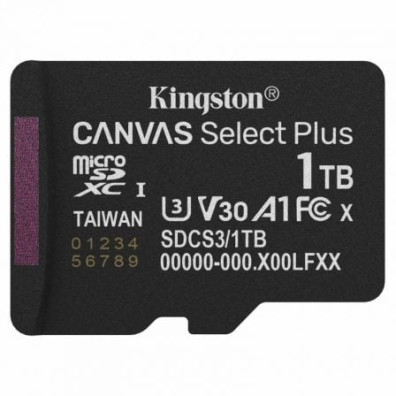 Tarjeta de Memoria Kingston CANVAS Select Plus 1TB microSD XC/ Clase 10
