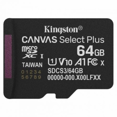 Kingston Tarjeta de Memoria CANVAS Select Plus 64GB microSDXC Clase 10