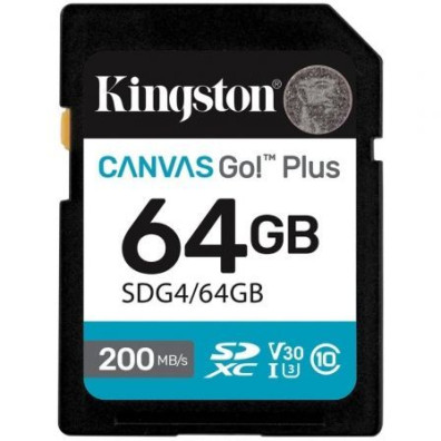 Tarjeta de Memoria Kingston CANVAS Go! Plus 64GB SD Clase 10 XC
