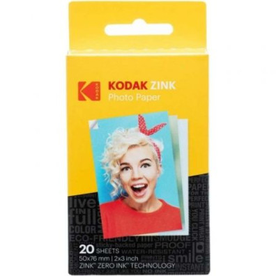 Papel Fotográfico para Cámara Printomatic y STEP Touch Kodak Zink/ 2"x3"/ 20g - 20 Hojas