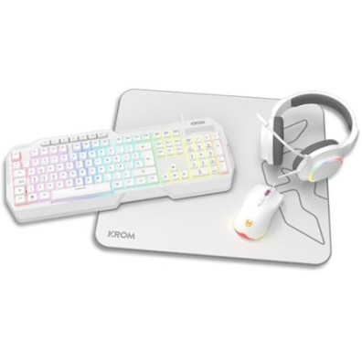 Kit Gaming Krom Kenta: Teclado RGB, Ratón, Alfombrilla y Auriculares