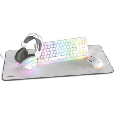 Pack Gaming Krom Klass - Teclado RGB + Ratón Óptico RGB + Alfombrilla + Auriculares RGB