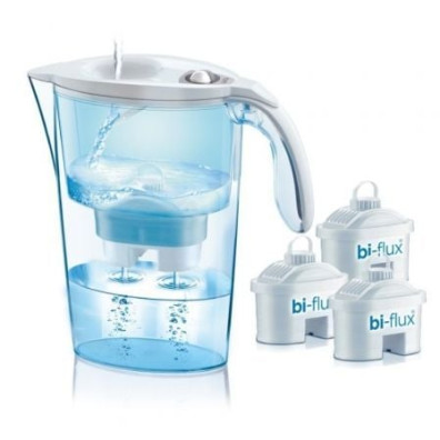 Pack Jarra Filtrante Laica Stream Line/ 2.3L/ Blanca - Jarra + 3 Filtros BI-FLUX