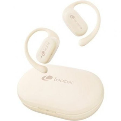 Auriculares Deportivos Bluetooth Leotec Open Air Zenith Sport con estuche de carga/ Autonomía 6.5h - Beige