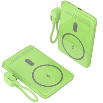 Powerbank Inalámbrico 20W Verde 5000mAh Leotec LEPOWW20W5G