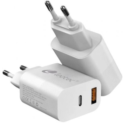 Cargador de Pared Leotec LECSPH20W2W2 Tipo-C/USB para Smartphones