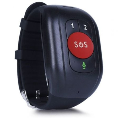 PULSERA PARA ANCIANOS CON SOS 4G GPS LOCALIZADOR ROJO LEOTEC - Roja y Negra