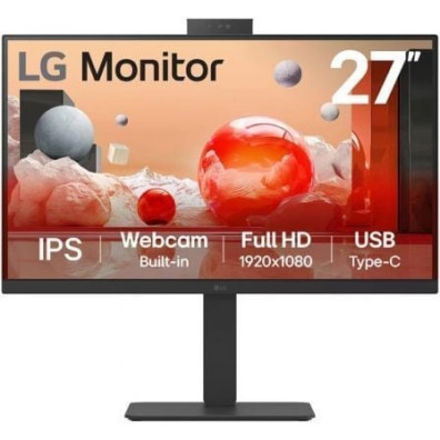Monitor Profesional LG 27BA850-B Full HD 27" con Webcam y Multimedia Regulable en Altura