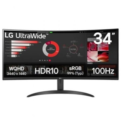 Monitor Profesional Ultrapanorámico Curvo LG 34WR50QK-B 34" WQHD