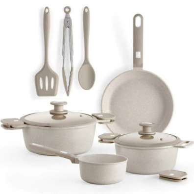 Pack de Cocina Monix Denmark: Aluminio Fundido, Cazo Ø16cm, Sartén Ø24cm, Cacerolas Ø20-24cm