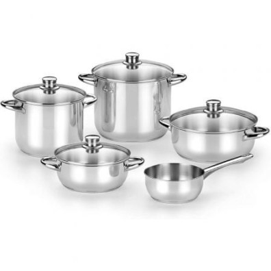 Pack Batería de Cocina Monix Optima2 M450001/ Cazo Ø16cm/ Ollas Ø20 - 24cm/ Cacerolas Ø20 - 24cm/ Acero Inoxidable