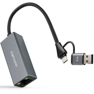 Adaptador USB Tipo-C Macho a RJ45 Marca Nanocable