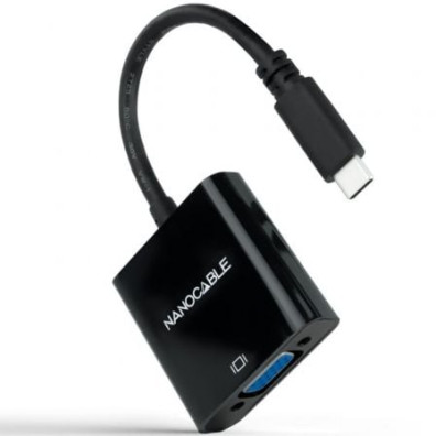 Cable Conversor Nanocable USB Tipo-C Macho a VGA Hembra - 10cm