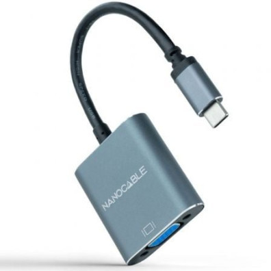 Conversor Nanocable USB Tipo-C Macho a VGA Hembra 10cm - NANO CABLE