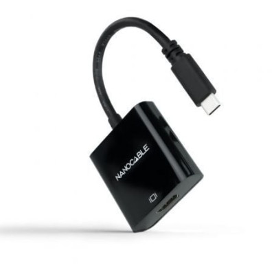 Conversor Nanocable USB Tipo-C a HDMI 15cm - Macho a Hembra