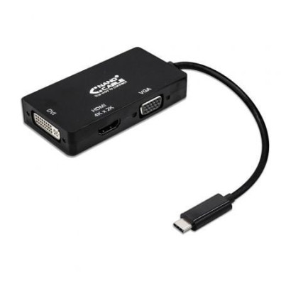 Conversor Nanocable USB Tipo-C Macho a VGA/DVI/HDMI Hembra - 10cm