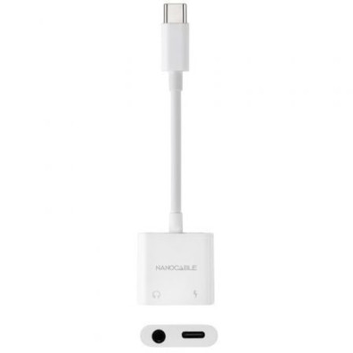 Adaptador de Audio Nanocable USB Tipo-C Macho a Jack 3.5 Hembra
